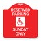 Signmission Reserved Parking Sunday W/ Graphic, Red & White Aluminum Sign, 18" x 18", RW-1818-23006 A-DES-RW-1818-23006 - alternate 1